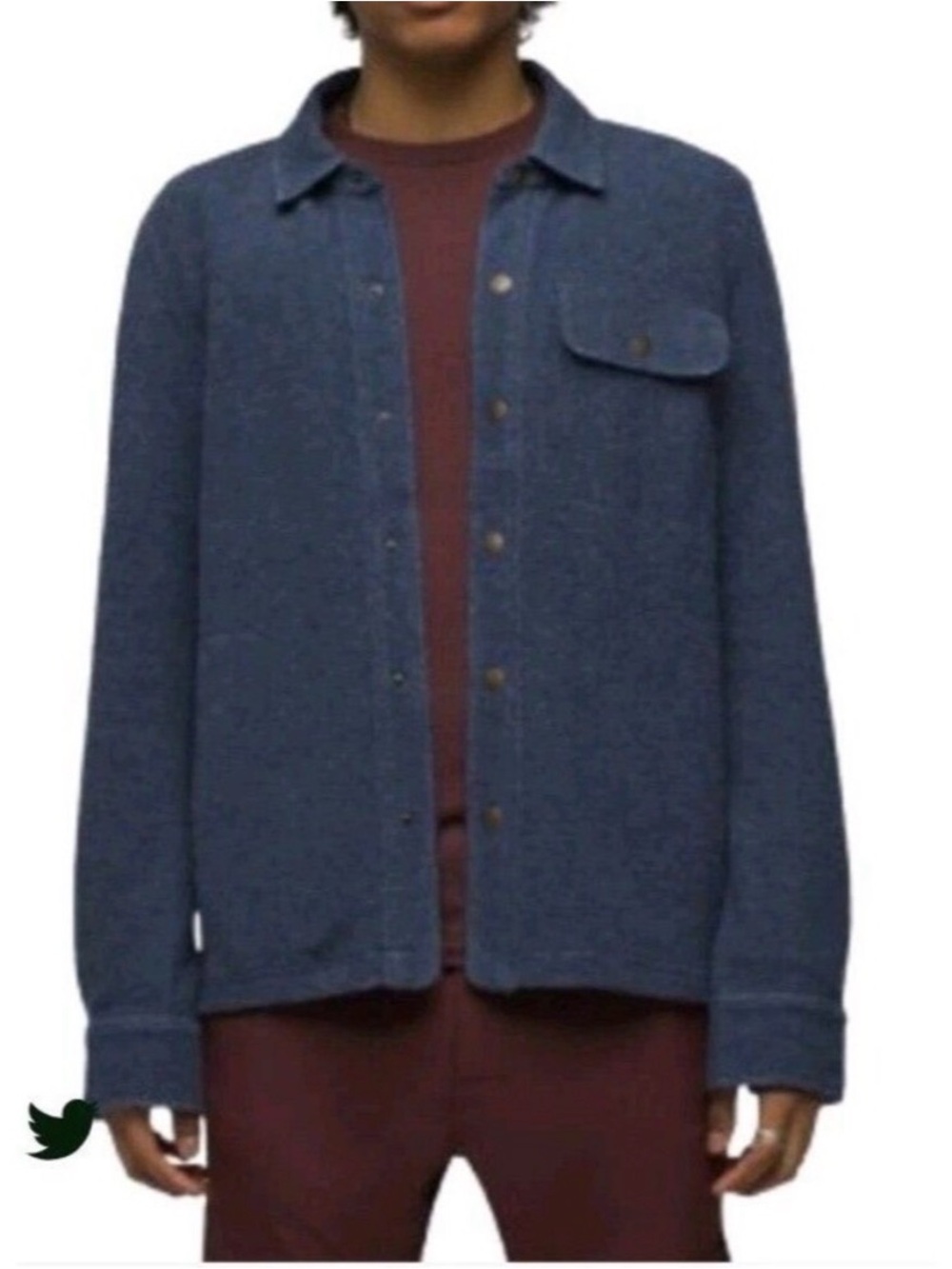 PRANA IncrediWool Overshirt Shacket M 21” p2p Stormy Night Heather $175 NWOT